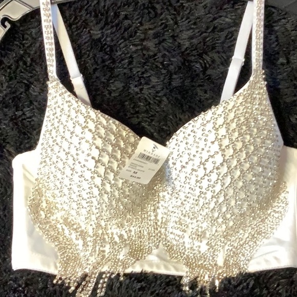 LBT Glitzy Glamour Rhinestone Fringe Cropped Bustier - Picture 3 of 3